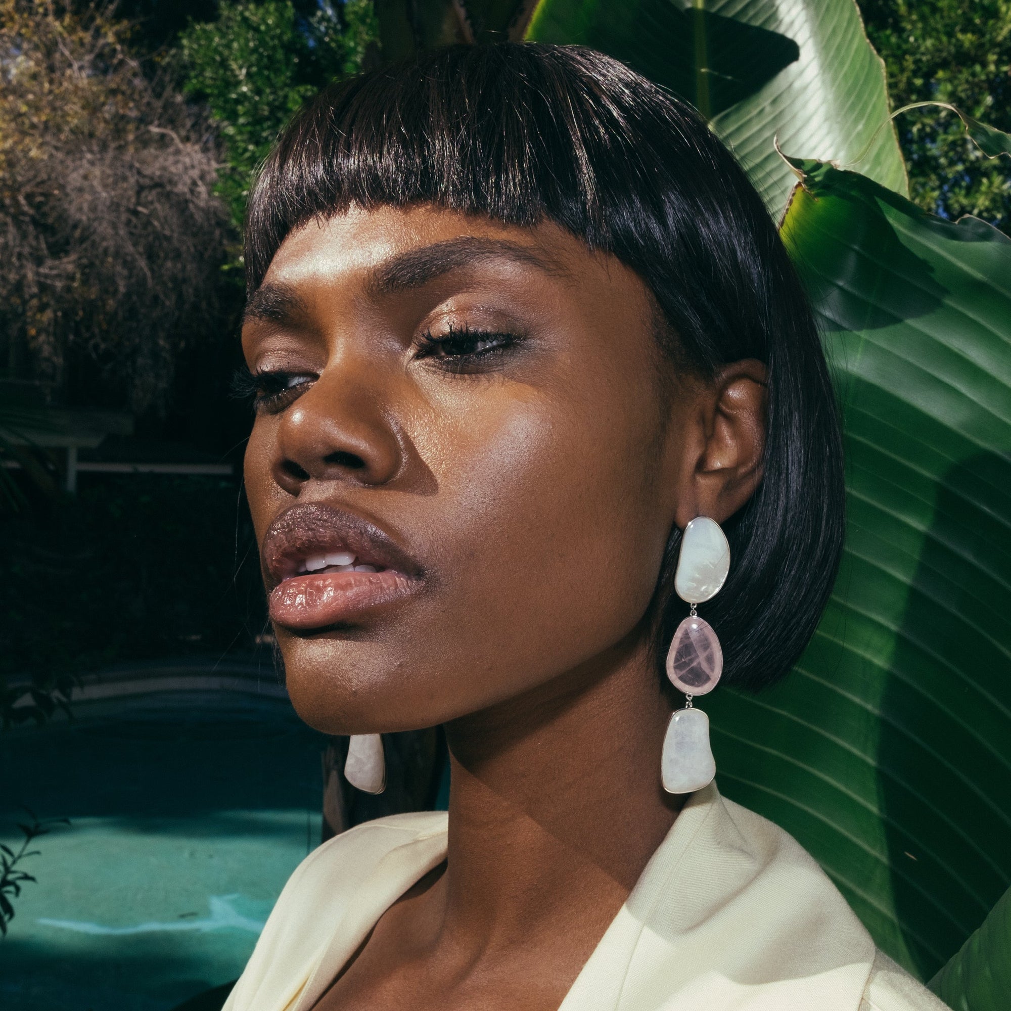 Opera Earrings | Silver | Mother of Pearl/Rose Quartz/Moonstone