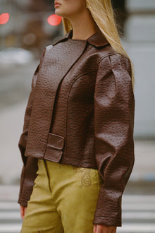 Oliver Ostrich Jacket | Mahogany