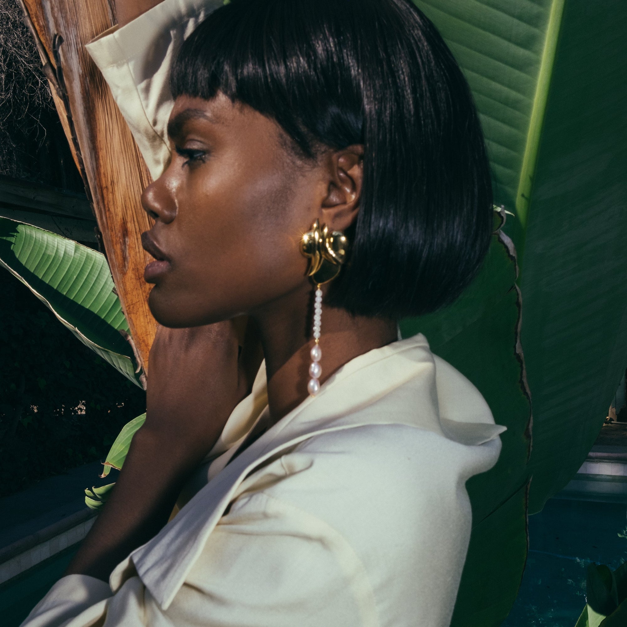 Majorelle Earrings | 18K Gold Plated | Mother of Pearl/Pink Freshwater Pearls/Moonstone