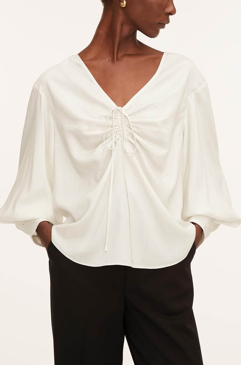 Drawstring Long Sleeve Blouse | Snow
