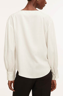 Drawstring Long Sleeve Blouse | Snow