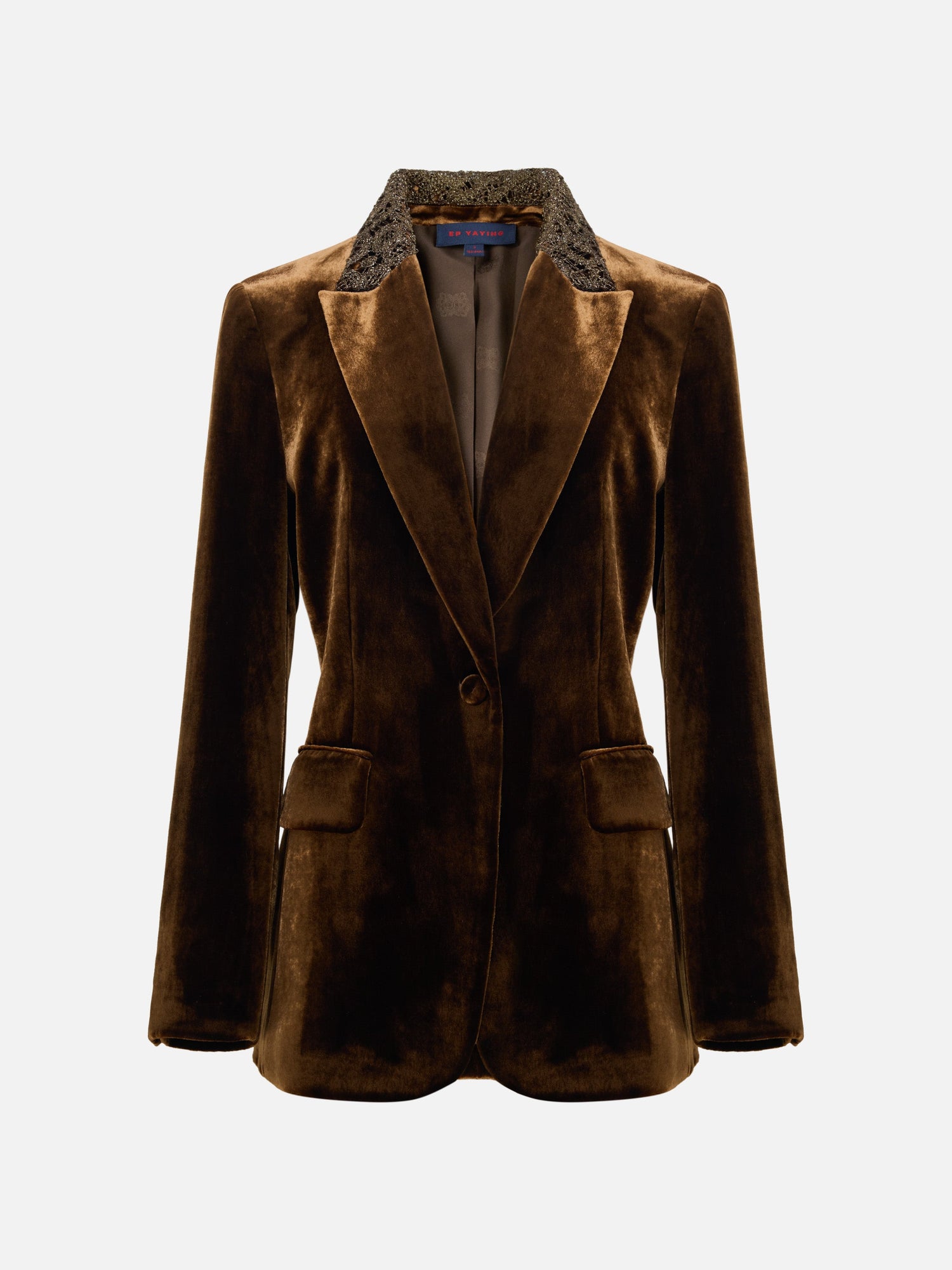 Silk-Blend Sophisticated Blazer Jacket | Brown