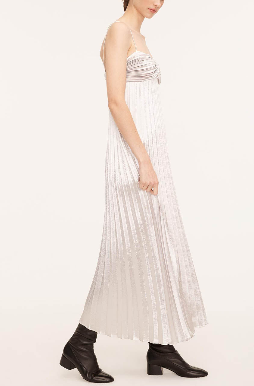 Lame Pleated Dress | Silver