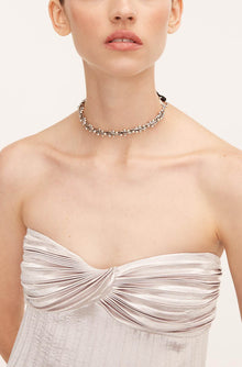 Lame Pleated Dress | Silver