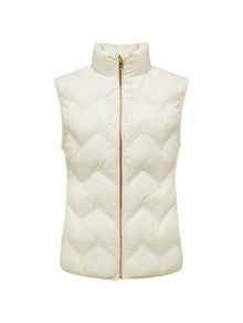 Knitted Panel Down-Padded Gilet | Beige