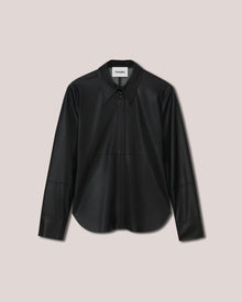 Womens | Naum Alt-Leather Shirt | Black