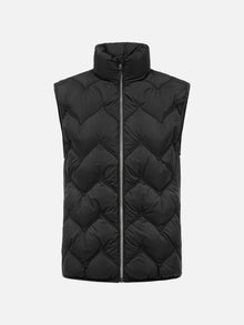 Knitted Panel Down-Padded Gilet | Black