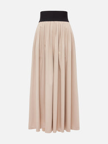 High-Waist Relaxed-Fit Skirt Pants | Khaki