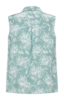 Printed Sleeveless Top | Green