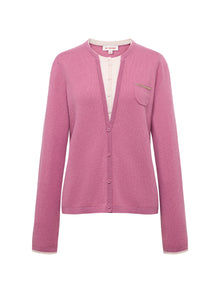 Layered Collar Soft Wool Cashmere Old Money Style Sweater | Pink