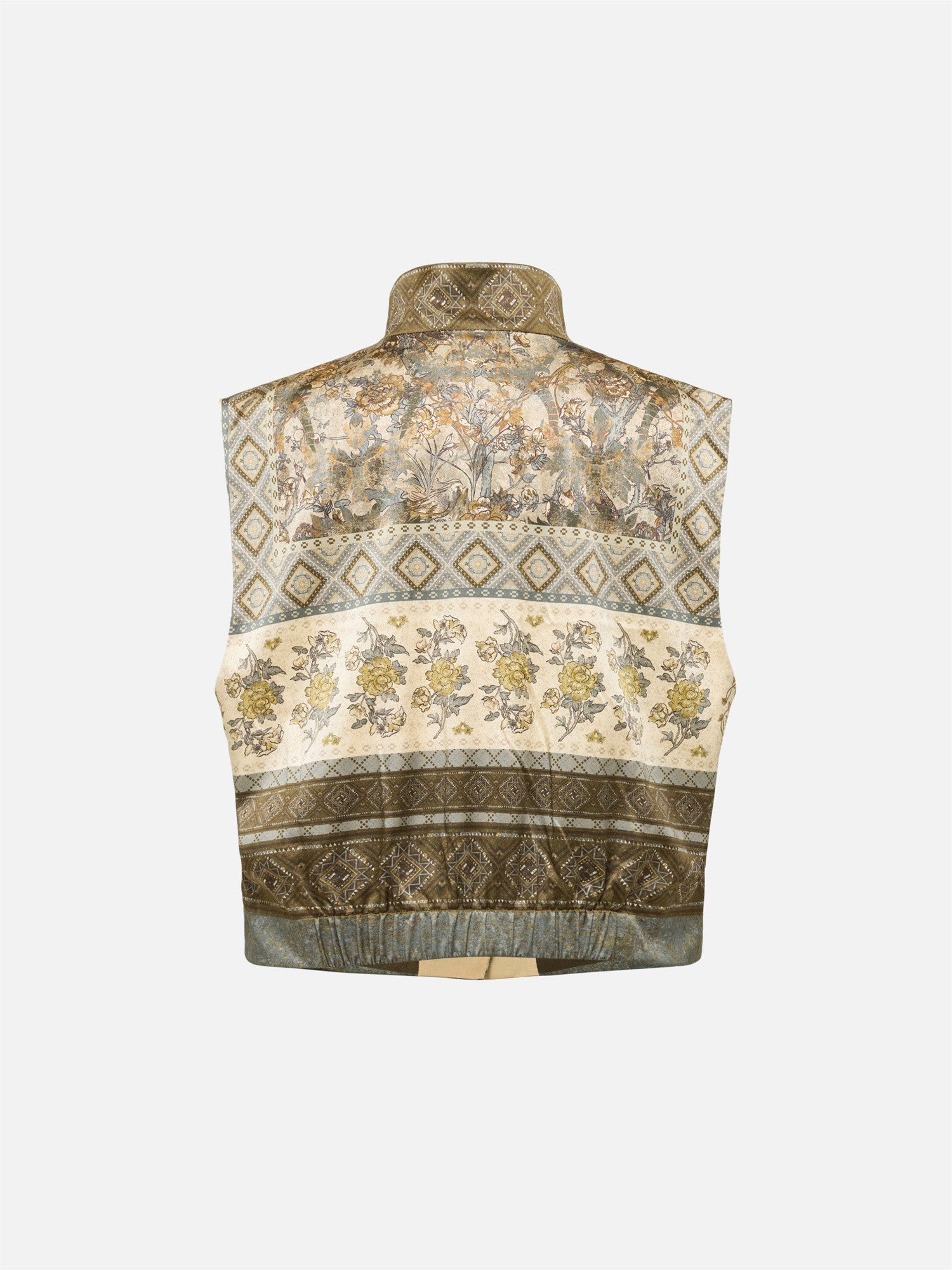 Mulberry Silk Printed Vest | Green