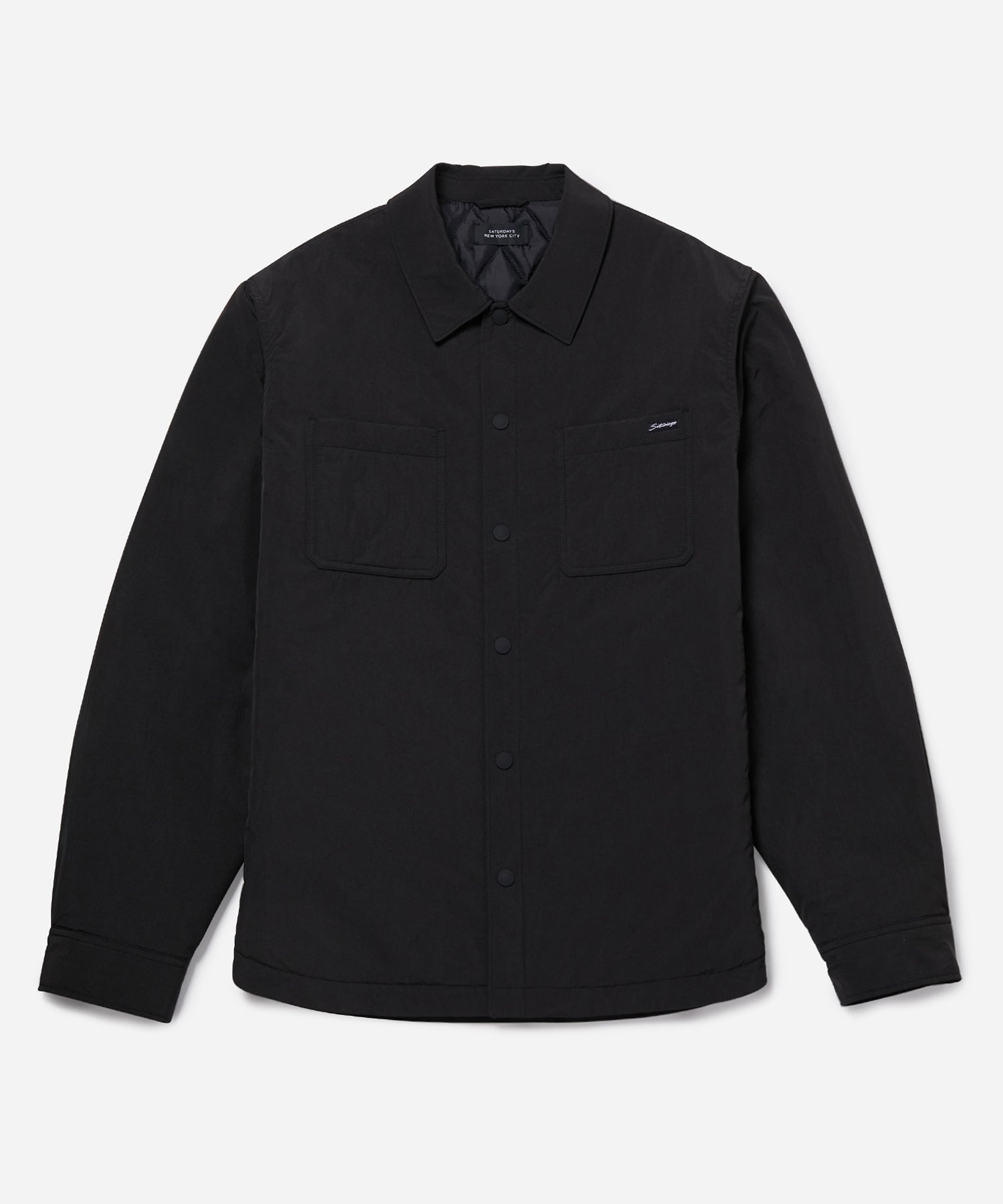 Black | Rhodes Nylon Padded Overshirt