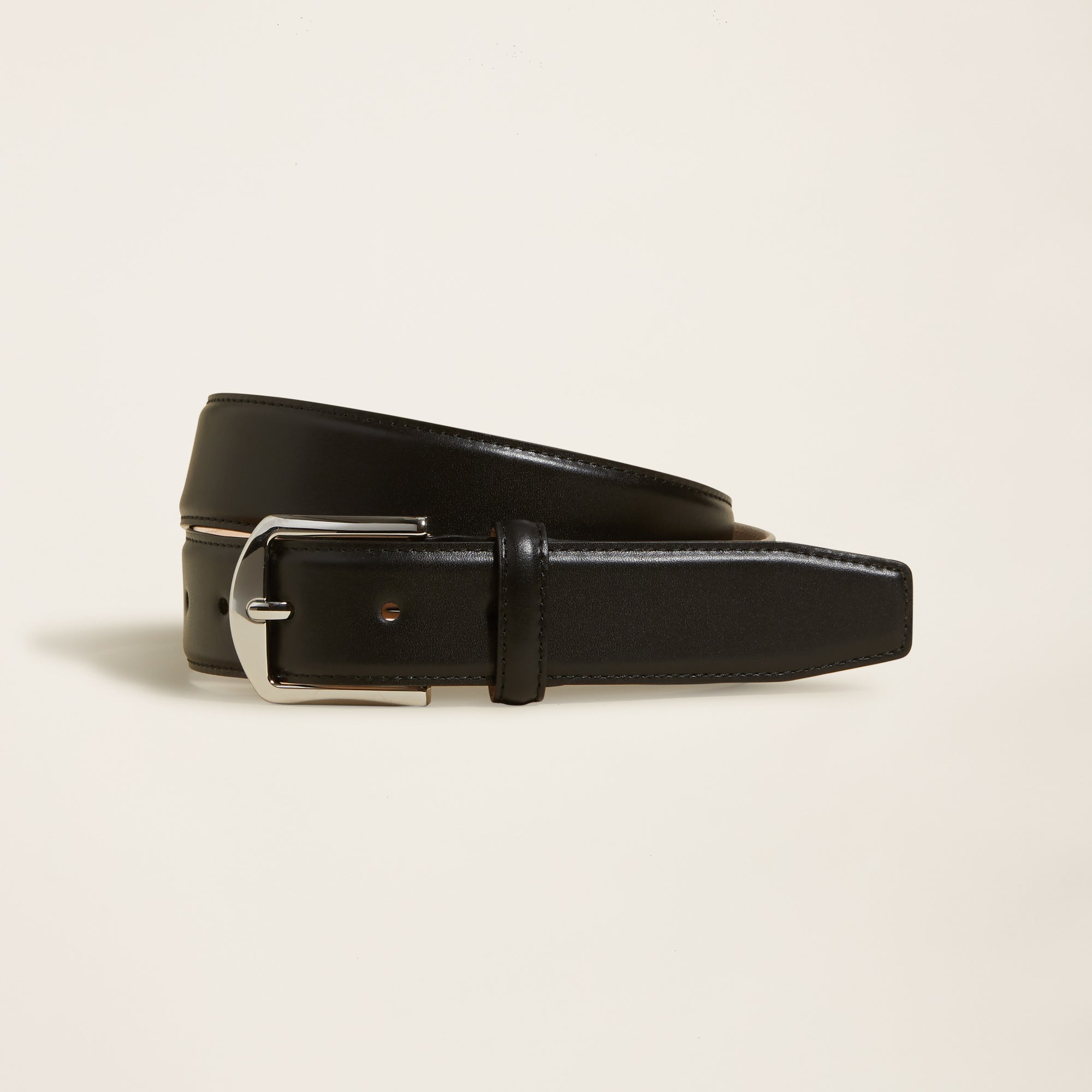 Mens | Sergio Italian Round Buckle Napa Leather Belt | Black