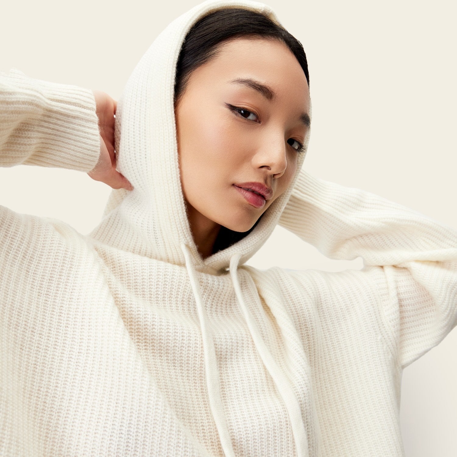 Womens | Josie Chunky Cashmere Hoodie | Ivory