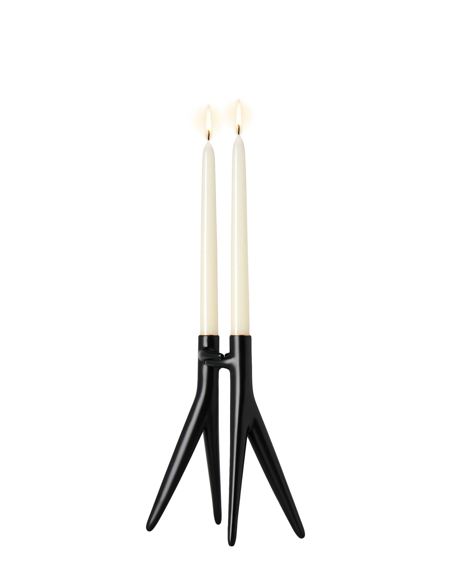 Abbracciaio Candle Holder | Single | Black