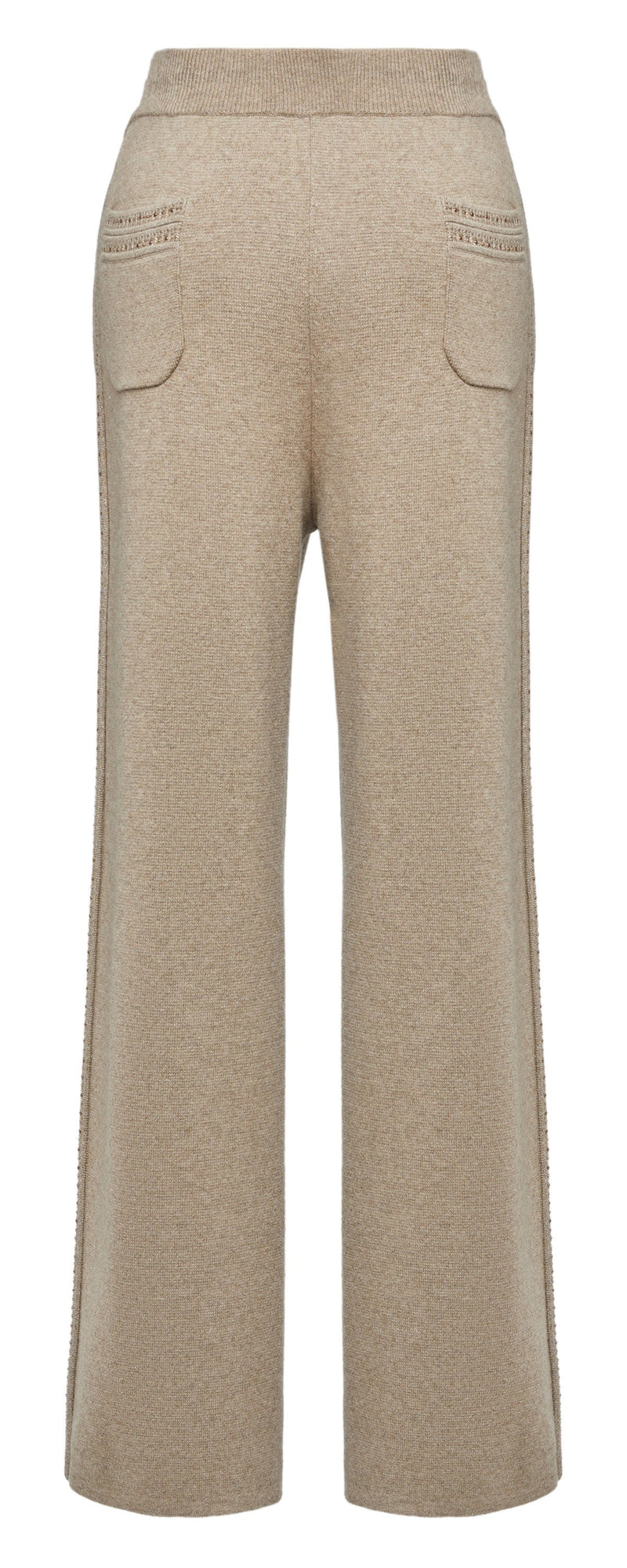 High-waisted Knit Straight Leg Pants | Camel