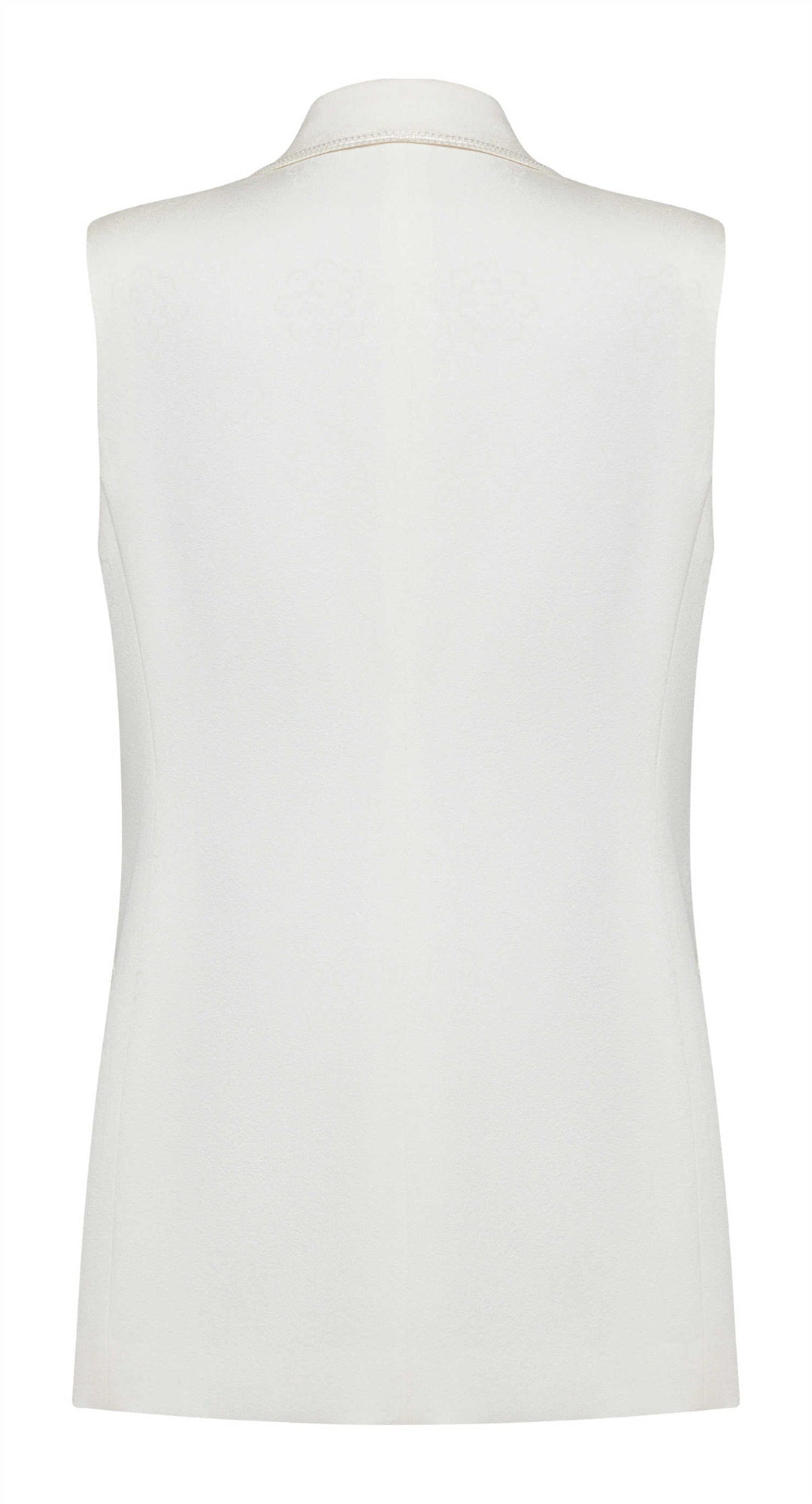 silk Vest Blazer | White