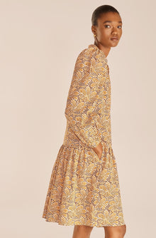 Speckled Fleur Belted Long Sleeve Dress | Speckled Fleur Marigold Combo