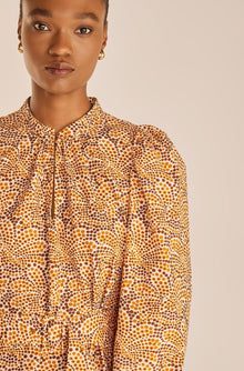 Speckled Fleur Belted Long Sleeve Dress | Speckled Fleur Marigold Combo