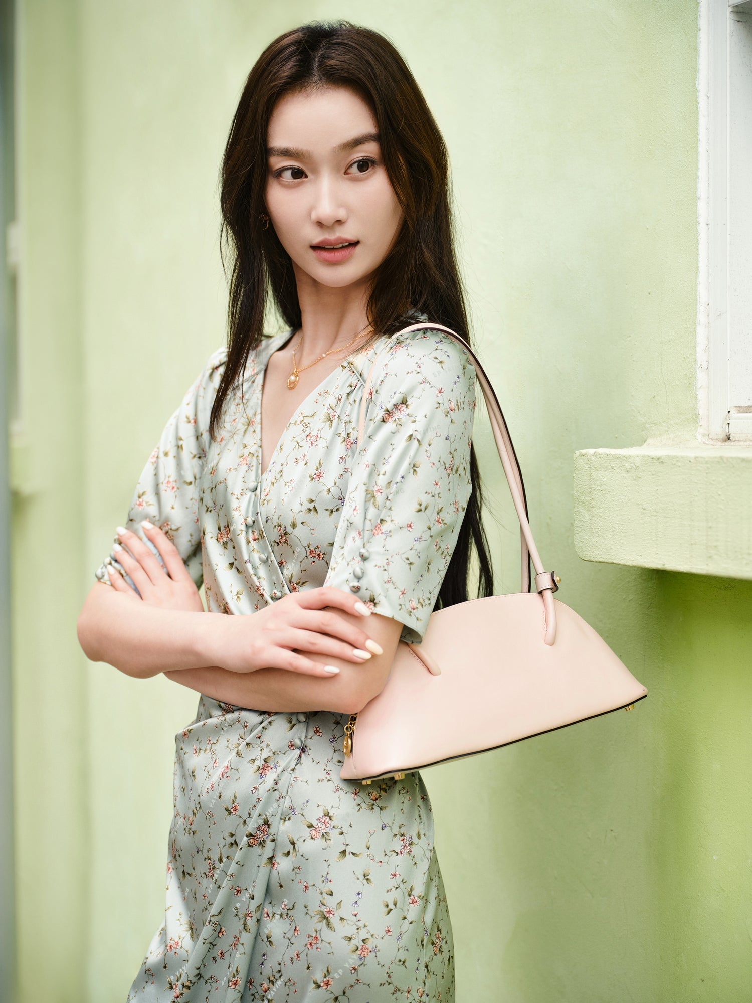 Silk Printed Tea Dress | Green