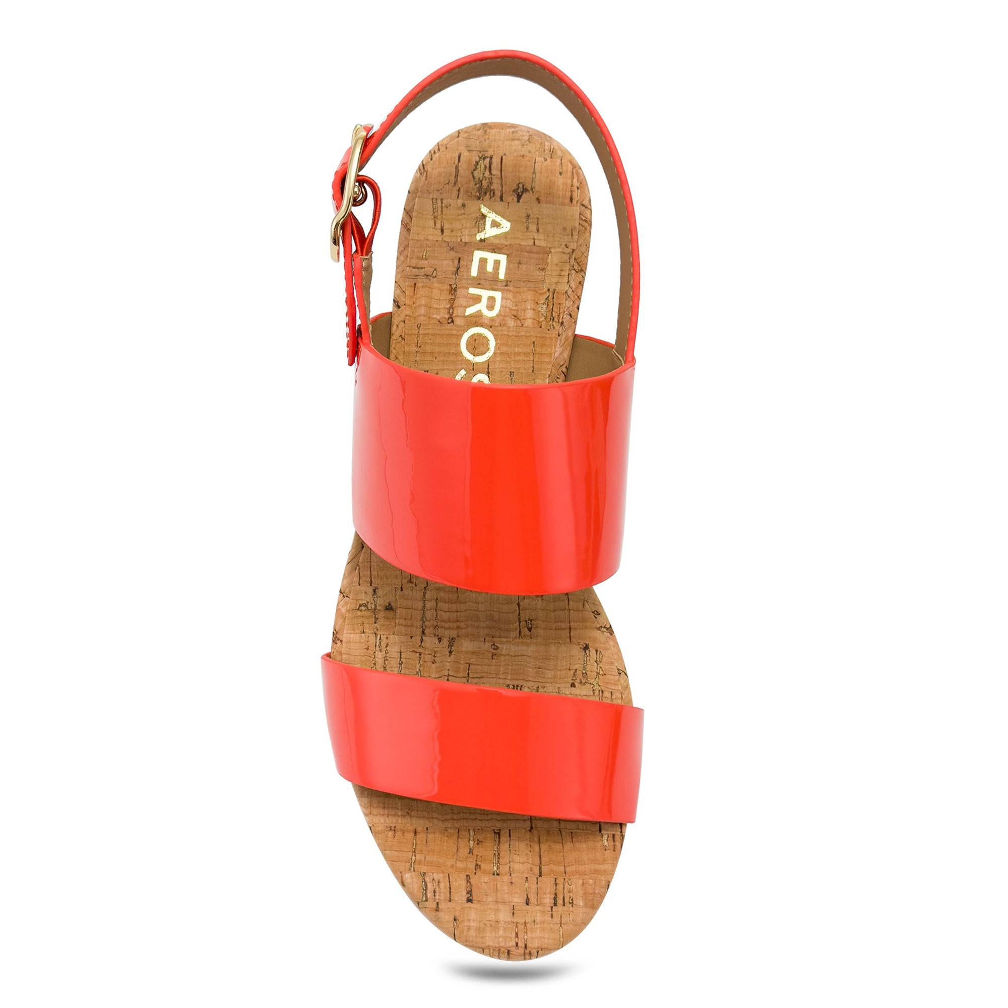 Camera Sandal Platform | Orange Faux Patent