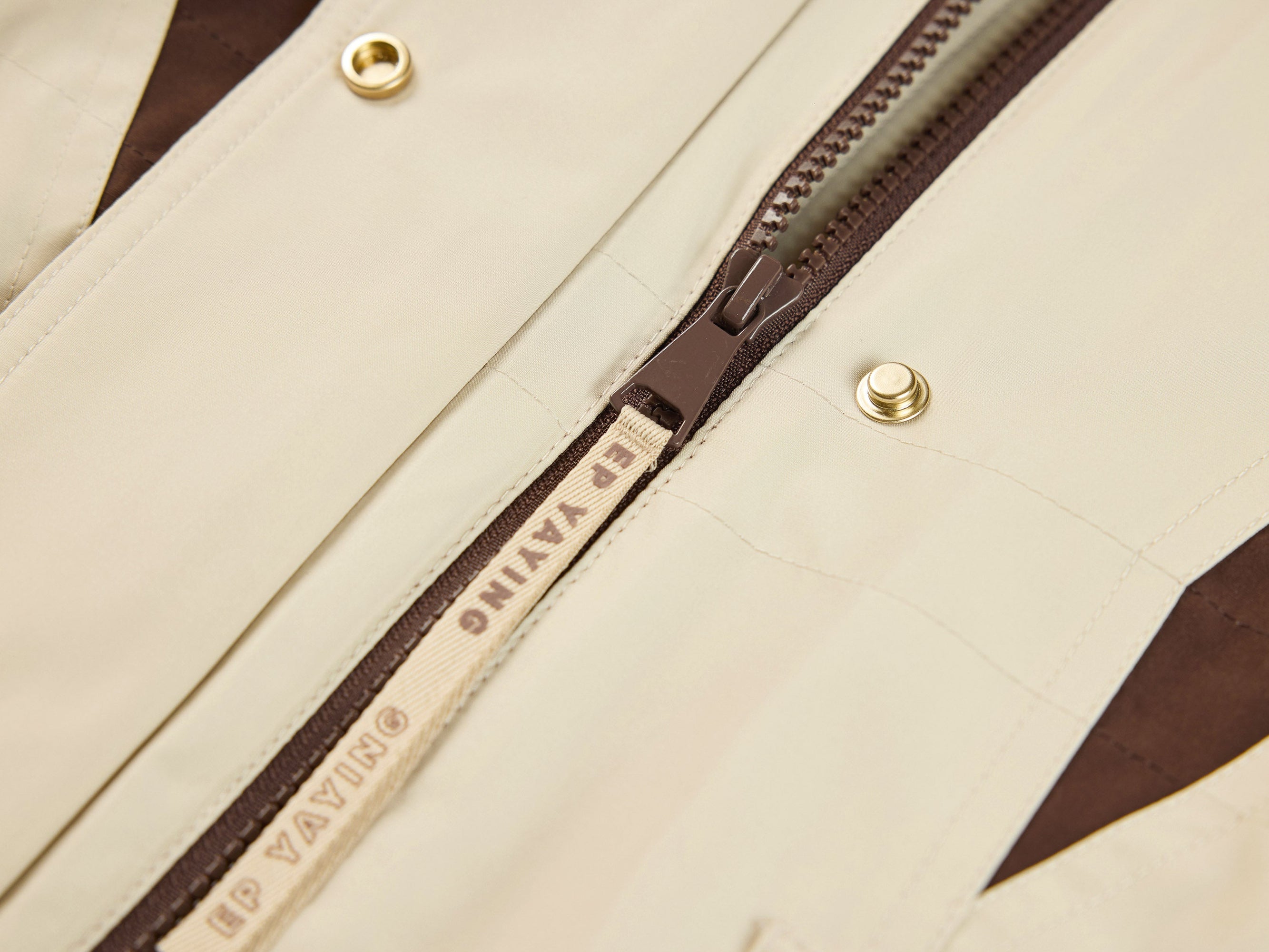 Contrast Trim Coat | Beige