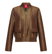 Innovative Stand-Collar Baseball Jacket | Brown