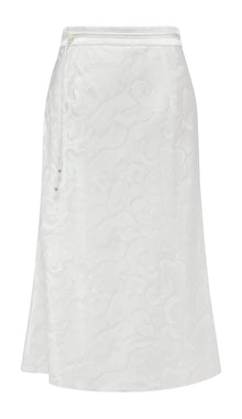 Jacquard Midi Skirt | White