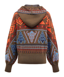 High-waisted Hooded Sweatshirt | Green