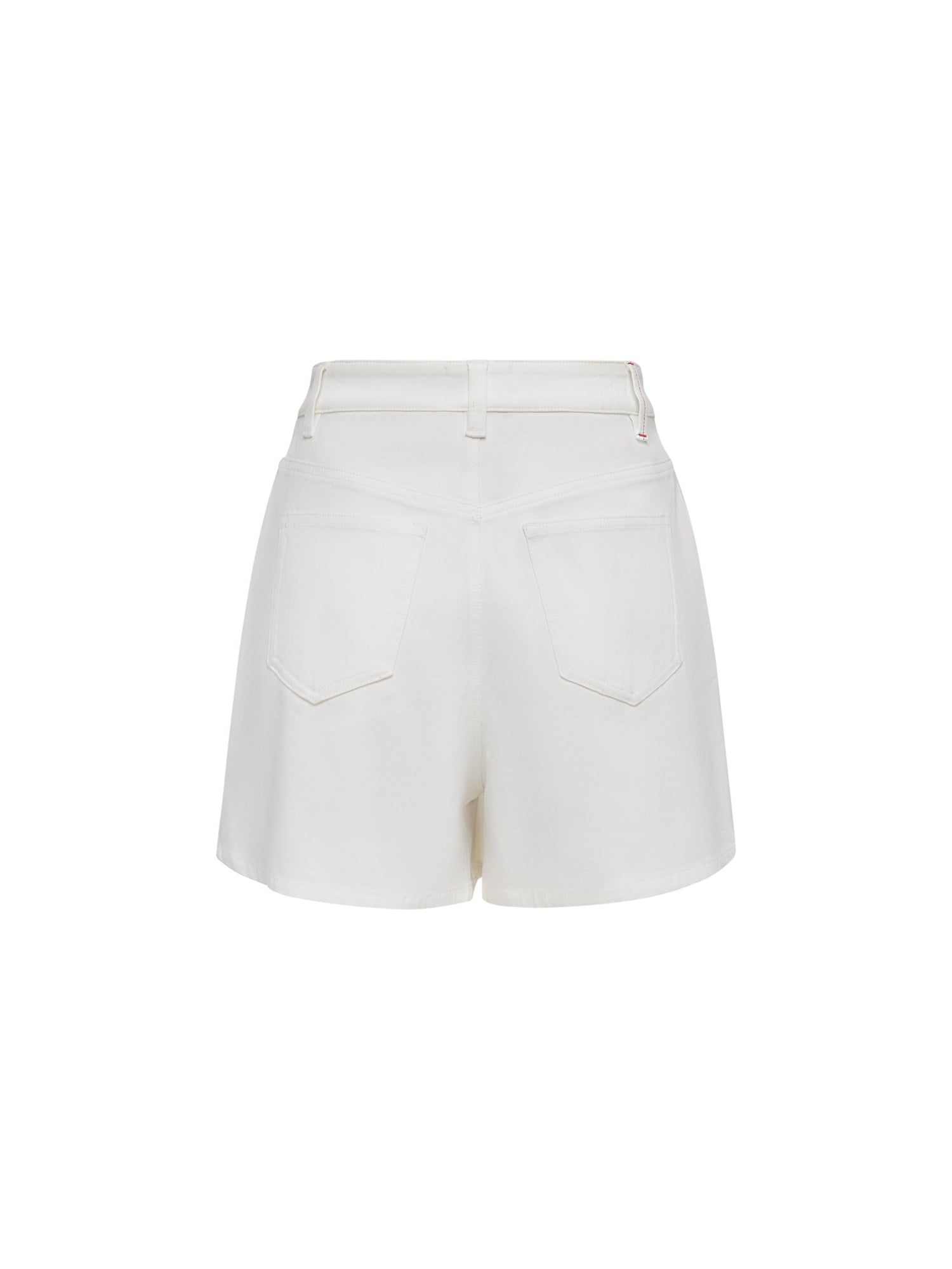 Peony Embroidered 4-Way Stretch Skirt-Front Denim Skort | White