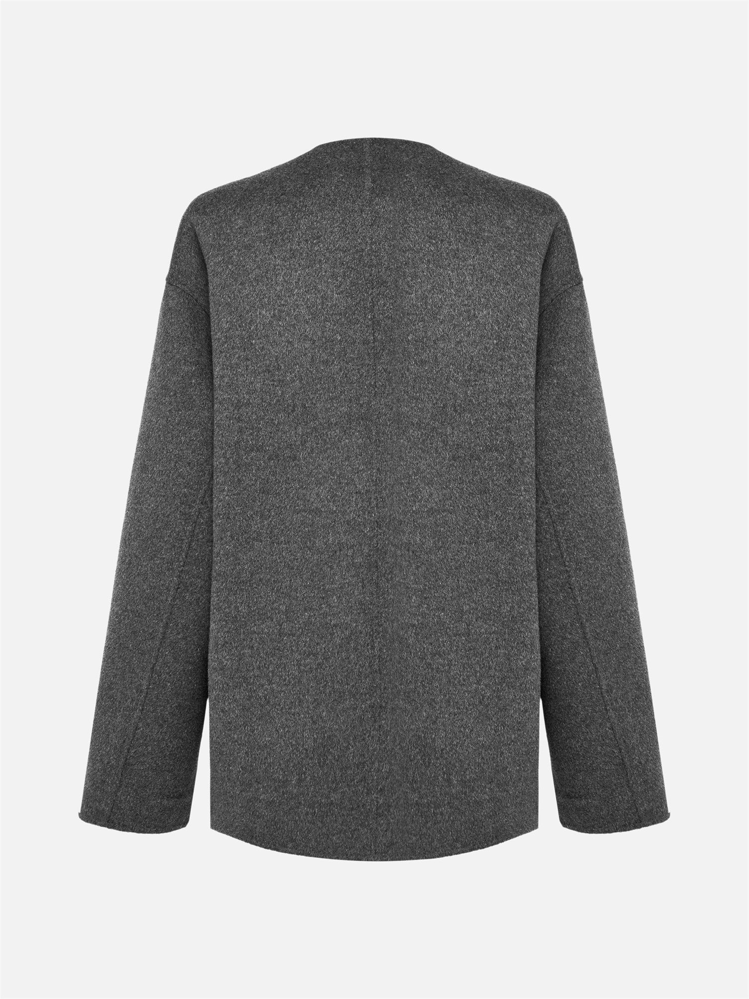Double-Faced Wool Blazer-Style Casual Jacket | Grey