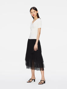 Ribbed Knit Top | White