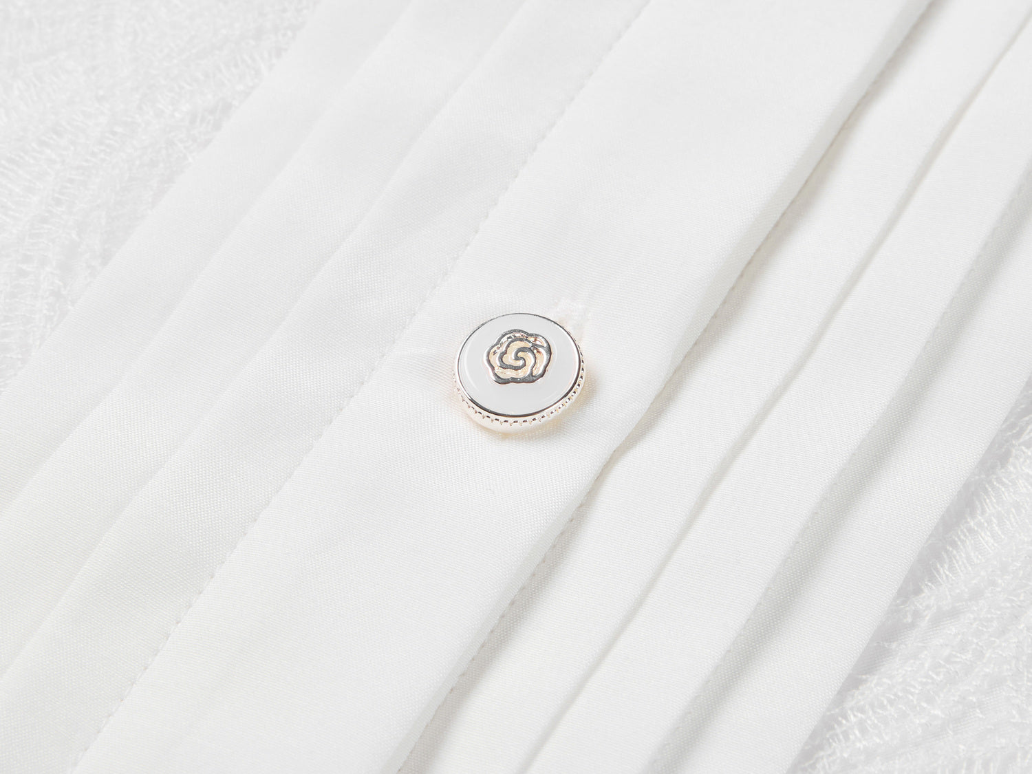 Silk-Cotton National Style Shirt | White