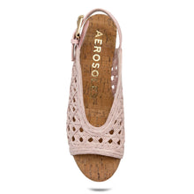 Cornelia Sandal Platform | Pale Pink Embroidered Raffia
