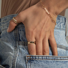 Womens | Curved Ring | 14K Solid Yellow Gold