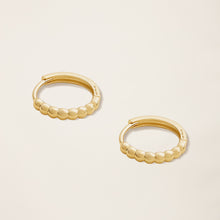 Womens | Beaded Huggie Hoops | 14K Solid Yellow Gold