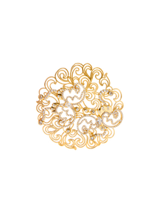 Zircon Openwork Brooch | Copper/Zircon