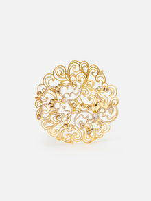 Zircon Openwork Brooch | Copper/Zircon