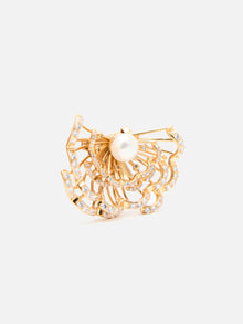 Brooch | Copper/Zircon/Fresh Water Pearls