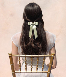 Loren Hope x Bardot Bow Gallery - Petite Silk Hair Bow in Sage - Loren Hope