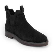 Pressly Bootie Low Block Heel | Black Sport Cow Suede/Knit