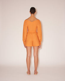 Womens | Megan Light Poplin Shorts | Orange Merino