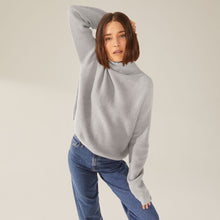 Womens | Ellie Chunky Cashmere Turtleneck | Pebble Grey