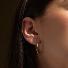 Womens | Tube Hoop Earrings | 14K Solid Yellow Gold