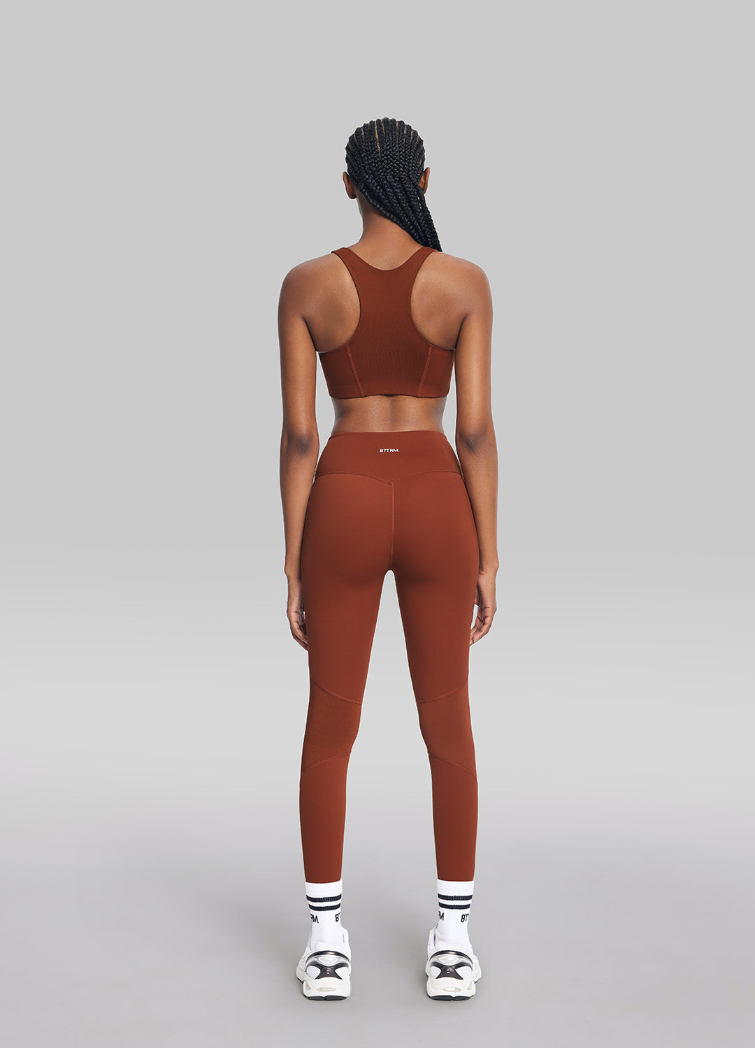 High-Waisted Impact Mesh Leggings | Rust Brown