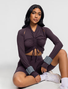 High-Waisted Performance Biker Shorts | Midnight Plum