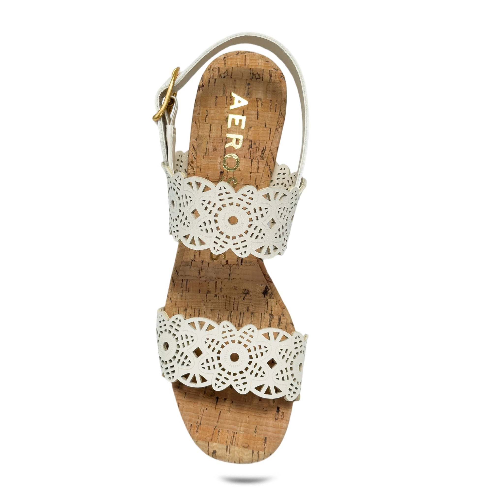 Glen Sandal Heel | Beige Bisque Perf Faux Nubuck