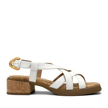 Daily Sandal Block Heel | Bright White Faux Nappa/Cork Heel