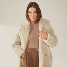 Womens | Charlotte Australian Wool Oversized Teddy Coat | Beige