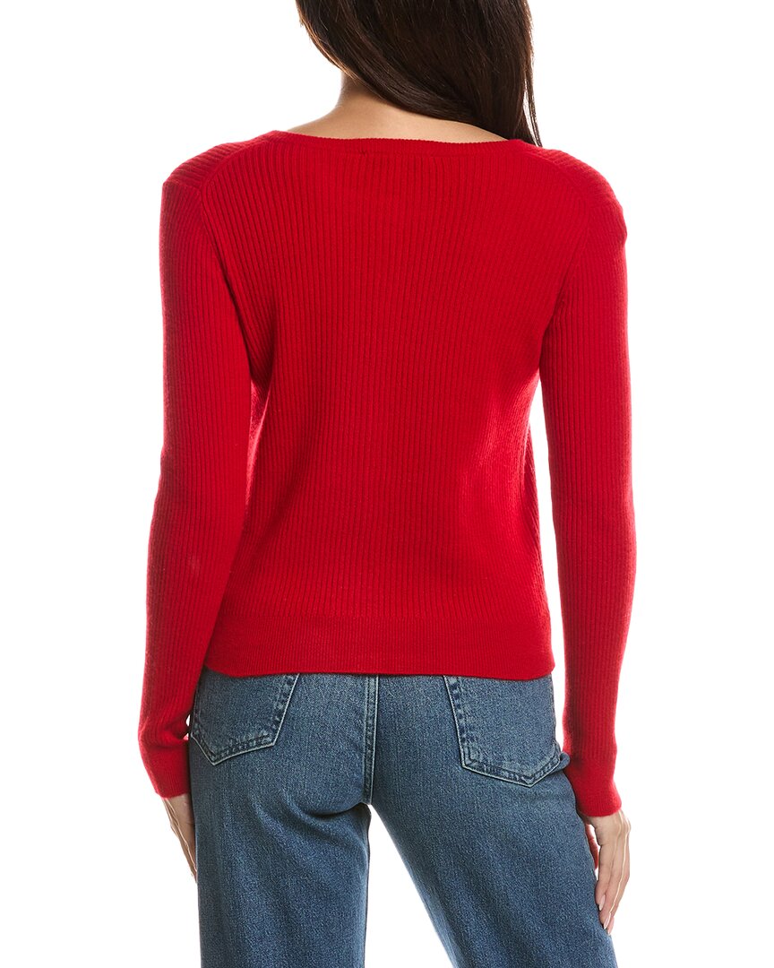 The Cashmere Project | Womens | Mini Rib 100% Cashmere Cardigan | Red